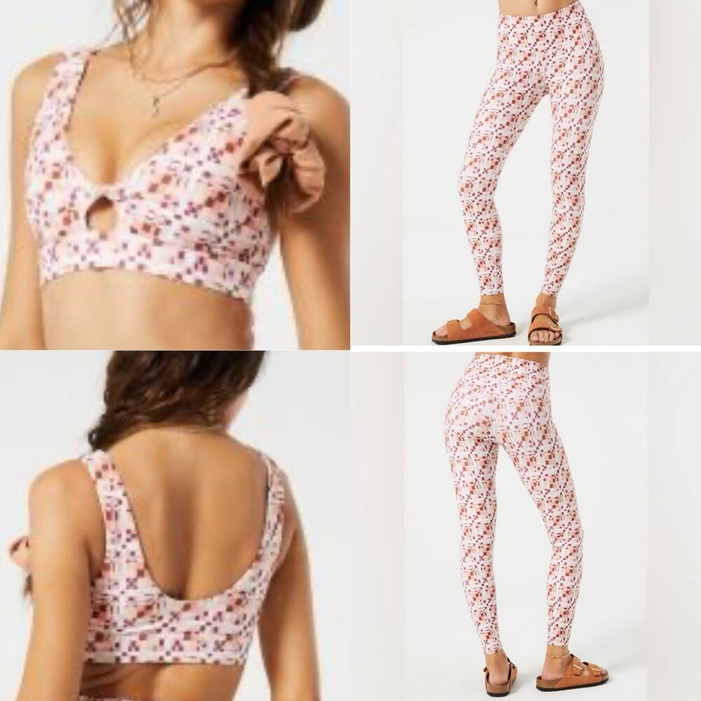 L*Space 2 Piece Set Do The Twist Sports Bra & Hot To Trot Leggings Women's S NWT